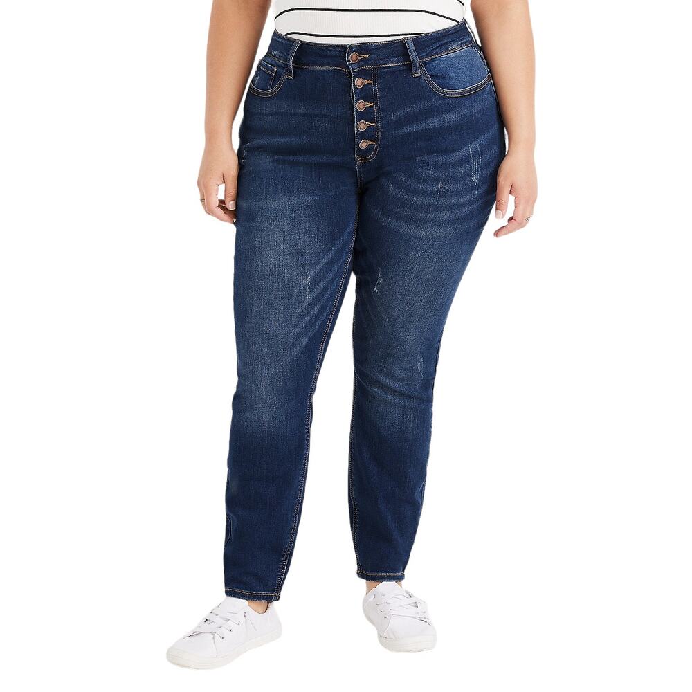 NWT Judy Blue High Rise Exposed Button Nondistressed Skinny Fit Jeans 22W Plus - Picture 2 of 9
